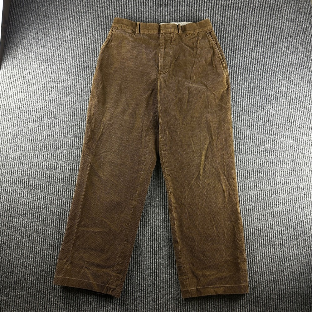Polo Ralph Lauren Mens Brown Corduroy Straight Leg Pants Size 34x28 Cotton